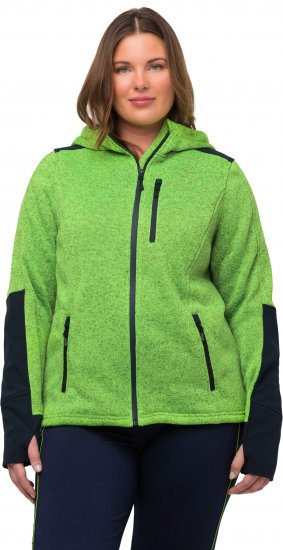 Ulla Popken Contrast Inserts Sweater Knit Hoodie Light Green - Sweatshirts & hoodies - 