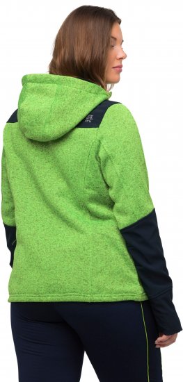 Ulla Popken Contrast Inserts Sweater Knit Hoodie Light Green - Sweatshirts & hoodies - 
