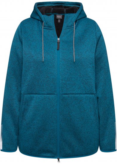 Ulla Popken Sweater Knit Fleece Hoodie Dark Petrol - Sweatshirts & hoodies - 