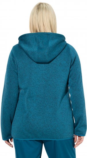 Ulla Popken Sweater Knit Fleece Hoodie Dark Petrol - Sweatshirts & hoodies - 