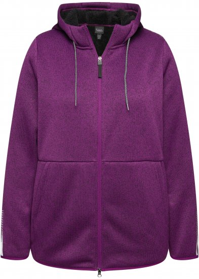 Ulla Popken Sweater Knit Fleece Hoodie Aubergine - Sweatshirts & hoodies - 