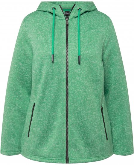 Ulla Popken Melange Knit Fleece Lined Hoodie Spring Green - Sweatshirts & hoodies - 
