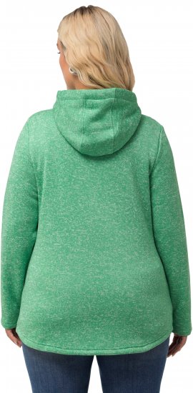 Ulla Popken Melange Knit Fleece Lined Hoodie Spring Green - Sweatshirts & hoodies - 