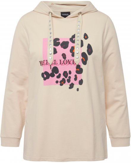 Ulla Popken REBEL LOVE Long Sleeve Graphic Hoodie Vanilla - Sweatshirts & hoodies - 