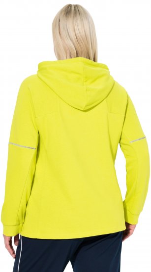 Ulla Popken Zippered Pocket and Reflective Piping Hoodie Green Apple - Sweatshirts & hoodies - 