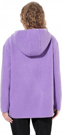 Ulla Popken Teddy Plush Long Sleeve Hoodie Pale Lilac - Sweatshirts & hoodies - 