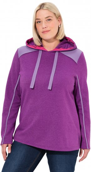 Ulla Popken Waffle Pique Contrast Color Hoodie Dark Purple - Sweatshirts & hoodies - 