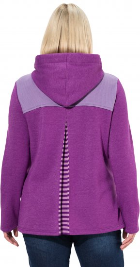 Ulla Popken Waffle Pique Contrast Color Hoodie Dark Purple - Sweatshirts & hoodies - 
