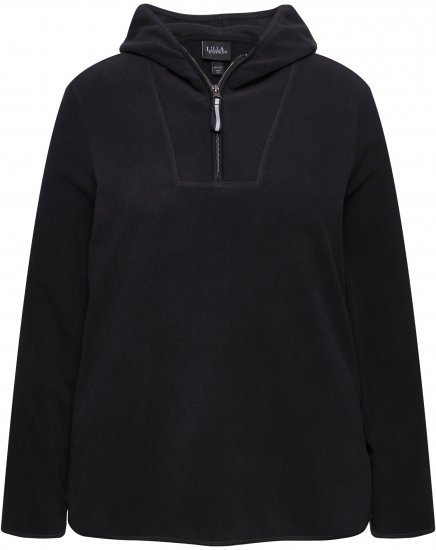Ulla Popken Fleece Sweatshirt Hoodie Black - Sweatshirts & hoodies - 