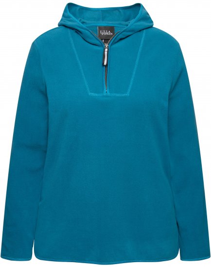 Ulla Popken Fleece Sweatshirt Hoodie Dark Petrol - Sweatshirts & hoodies - 