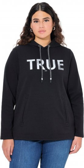 Ulla Popken TRUE Lettering Hoodie Black - Sweatshirts & hoodies - 