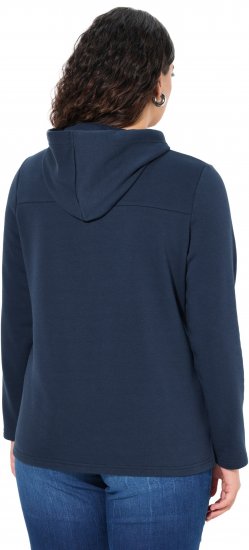 Ulla Popken TRUE Lettering Hoodie Navy Blue - Sweatshirts & hoodies - 