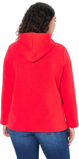 Ulla Popken TRUE Lettering Hoodie Neon Red - Sweatshirts & hoodies - 