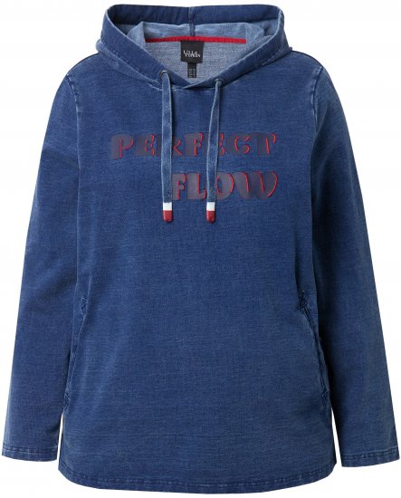 Ulla Popken Perfect Flow Embroidered Hoodie Indigo Denim - Sweatshirts & hoodies - 