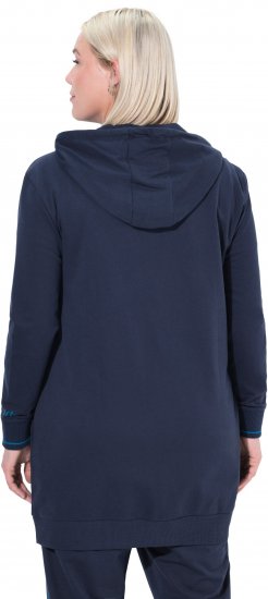 Ulla Popken Contrast Piping Zip-Up Hoodie Navy - Sweatshirts & hoodies - 