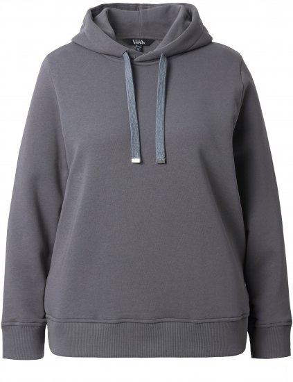 Ulla Popken Relaxed Fit Long Sleeve Hoodie Graphite Grey - Sweatshirts & hoodies - 