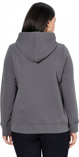 Ulla Popken Relaxed Fit Long Sleeve Hoodie Graphite Grey - Sweatshirts & hoodies - 