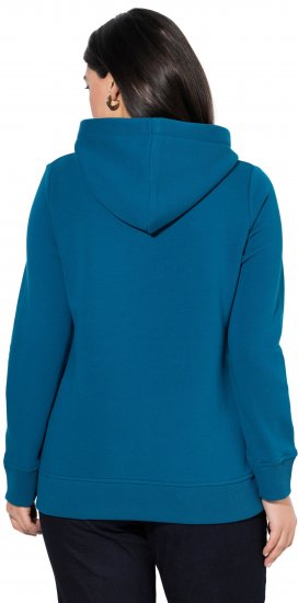 Ulla Popken Relaxed Fit Long Sleeve Hoodie Cerulean - Sweatshirts & hoodies - 