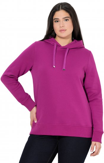 Ulla Popken Relaxed Fit Long Sleeve Hoodie Berry - Sweatshirts & hoodies - 
