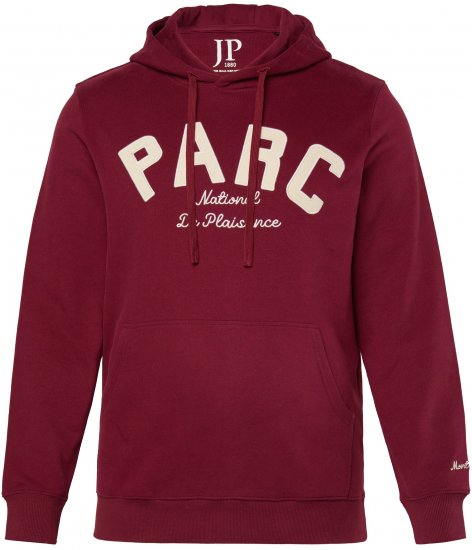 JP1880 Hoodie with Embroidery Aubergine - Sweatshirts & hoodies - Sweatshirt & Camisolas com Capuz tamanhos grandes