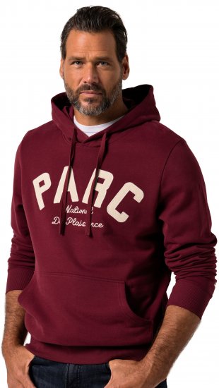 JP1880 Hoodie with Embroidery Aubergine - Sweatshirts & hoodies - Sweatshirt & Camisolas com Capuz tamanhos grandes