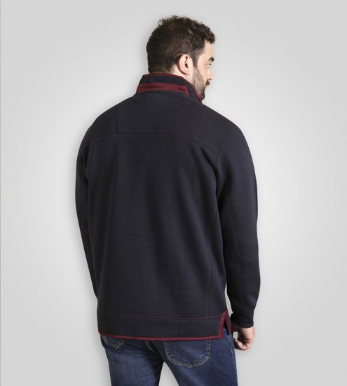Duke Leicester Quarter Neck Fleece Sweatshirt Navy TALL - TALL camisolas - 