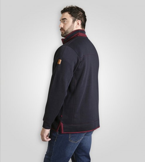 Duke Leicester Quarter Neck Fleece Sweatshirt Navy TALL - TALL camisolas - 