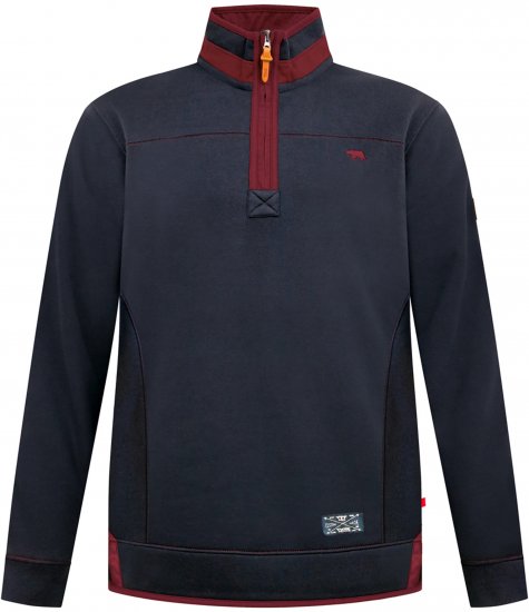 Duke Leicester Quarter Neck Fleece Sweatshirt Navy TALL - TALL camisolas - 