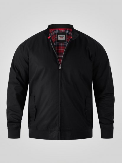 D555 Kent Elastic Rib Hem & Cuffs Harrington Jacket Black - Casacos - Casacos Homem Tamanhos Grandes