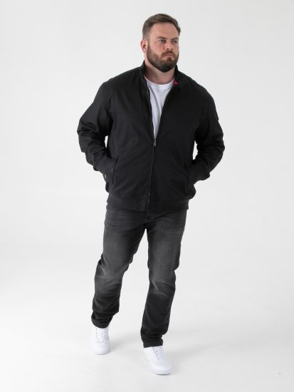 D555 Kent Elastic Rib Hem & Cuffs Harrington Jacket Black - Casacos - Casacos Homem Tamanhos Grandes