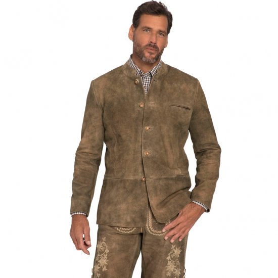 JP1880 Traditional Jacket Janker Goat Suede Brown - Roupa de festa - Roupa de festa – Para celebrar com estilo e conforto