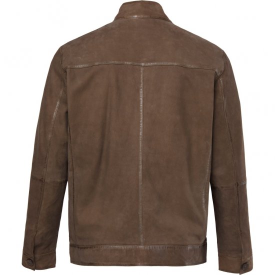 JP1880 Leather Jacket Lambskin Suede Brown - Casacos - Casacos Homem Tamanhos Grandes