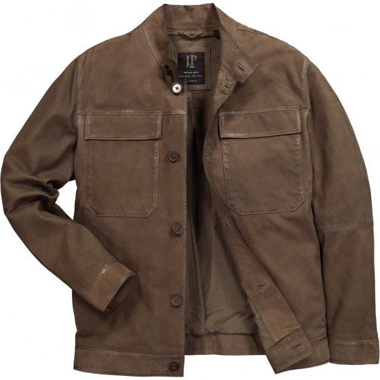 JP1880 Leather Jacket Lambskin Suede Brown - Casacos - Casacos Homem Tamanhos Grandes
