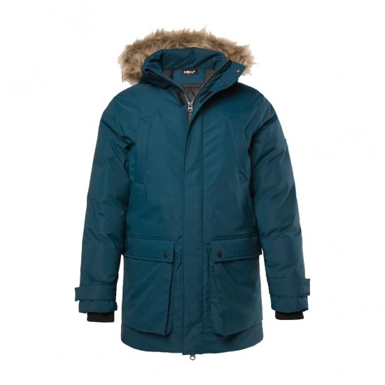 Men Plus Parka With Fur Hood Dark Green - Casacos - Casacos Homem Tamanhos Grandes