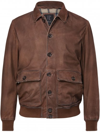 JP1880 Finest Goat Suede Leather Blouson Tobacco Brown - Casacos - Casacos Homem Tamanhos Grandes