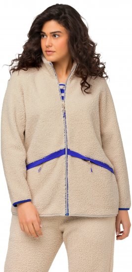 Ulla Popken Teddy Fleece Jacket Vanilla - Jaquetas - 