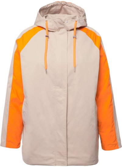 Ulla Popken HYPRAR Color Black Water Repellent Jacket Dark Putty - Jaquetas - 