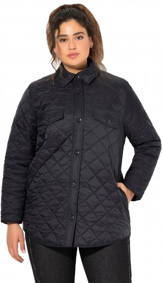 Ulla Popken Quilted Water Repellent Shirt Jacket Black - Jaquetas - 