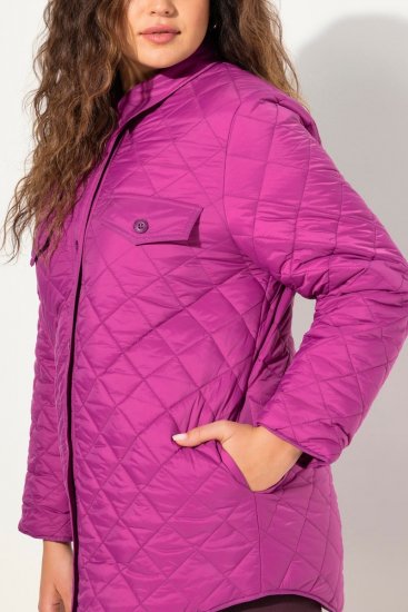 Ulla Popken Quilted Water Repellent Shirt Jacket Berry - Jaquetas - Casacos plus size para mulher