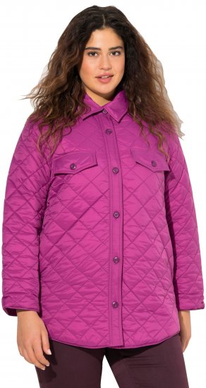 Ulla Popken Quilted Water Repellent Shirt Jacket Berry - Ulla Popken - 