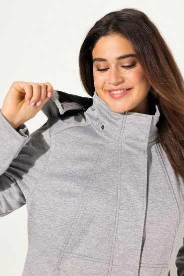 Ulla Popken HYPRAR Melange Softshell Jacket Grey Melange - Jaquetas - Casacos plus size para mulher