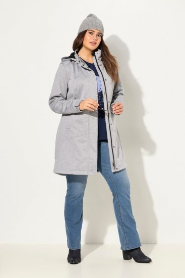 Ulla Popken HYPRAR Melange Softshell Jacket Grey Melange - Jaquetas - Casacos plus size para mulher