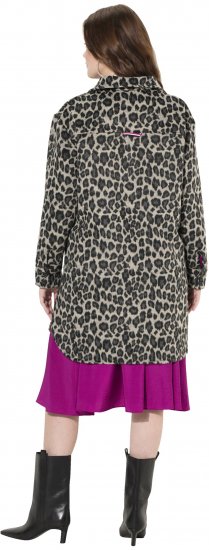 Ulla Popken Leopard Print Shirt Jacket Black - Jaquetas - 