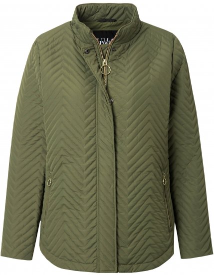 Ulla Popken Zigzag Quilted Jacket Loden Green - Jaquetas - 