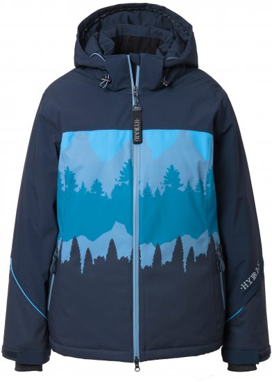 Ulla Popken Landscape Print Triple Function Performance Jacket Navy - Jaquetas - 