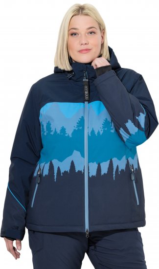 Ulla Popken Landscape Print Triple Function Performance Jacket Navy - Jaquetas - 