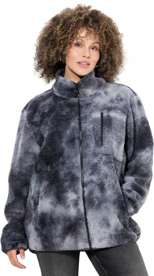 Ulla Popken Teddy Fleece Jacket Graphite Grey - Jaquetas - 