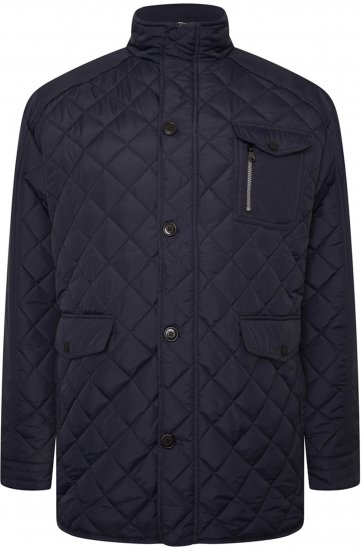 Kam Jeans KV139 Heritage Quilted Parka Jacket Navy - Casacos - Casacos Homem Tamanhos Grandes