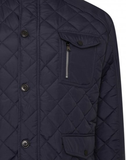 Kam Jeans KV139 Heritage Quilted Parka Jacket Navy - Casacos - Casacos Homem Tamanhos Grandes