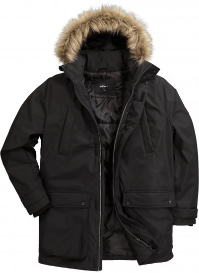 Men Plus Parka With Fur Hood Black - Casacos - Casacos Homem Tamanhos Grandes